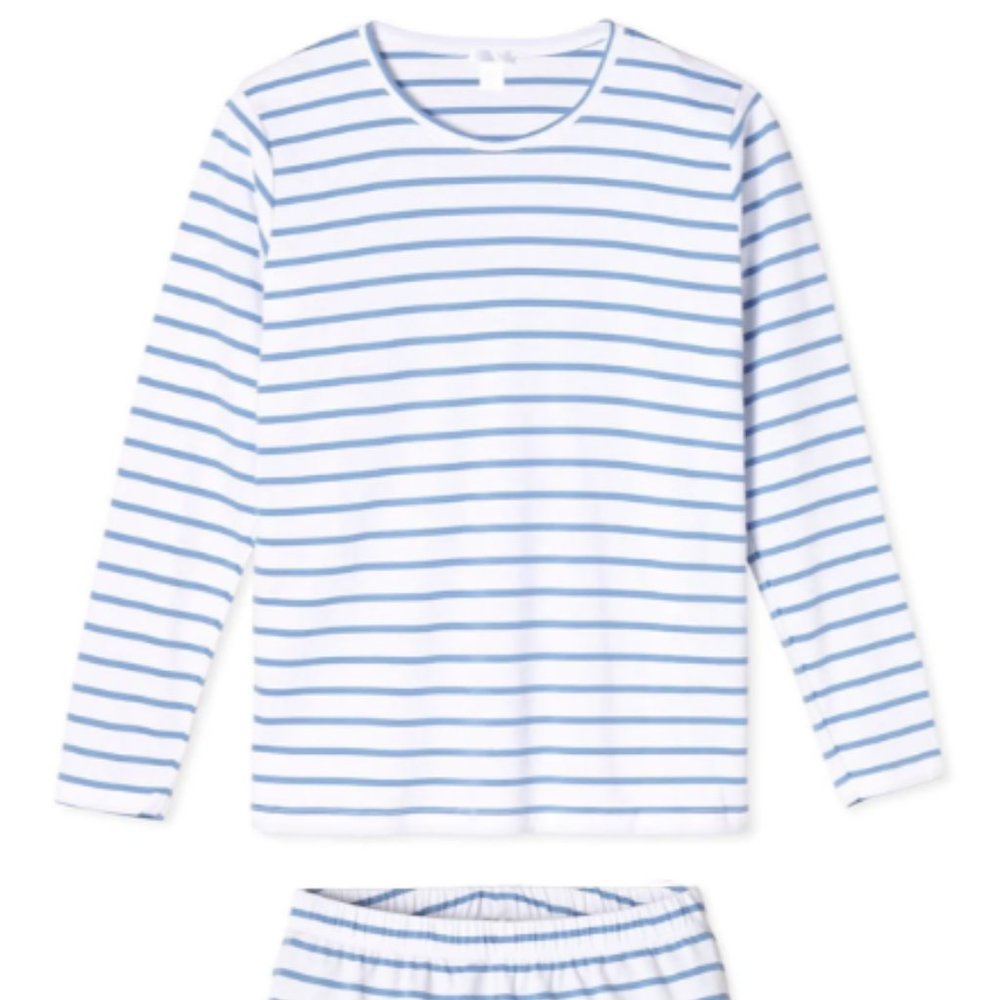 LAKE PAJAMAS Pima Long-Short Weekend Set in Bistro - sz M